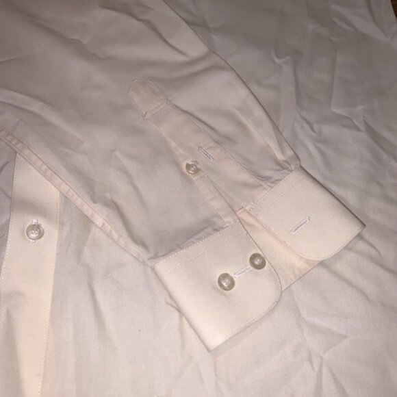 DANIEL ELLISSA New York Men's Pale Yellow Dress Shirt Long Sleeve 17.5 34-35 - Picture 2 of 9